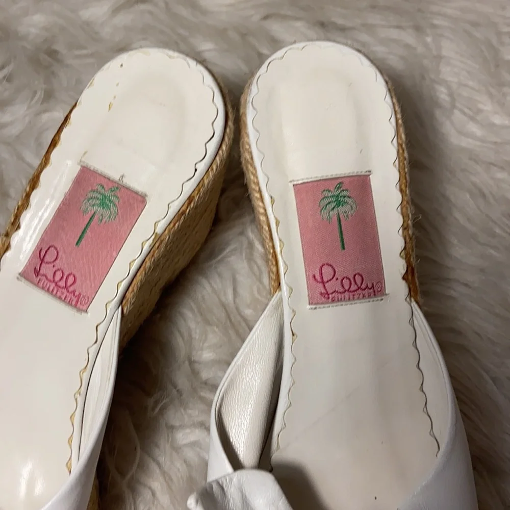 Lilly Pulitzer white wedges rubber